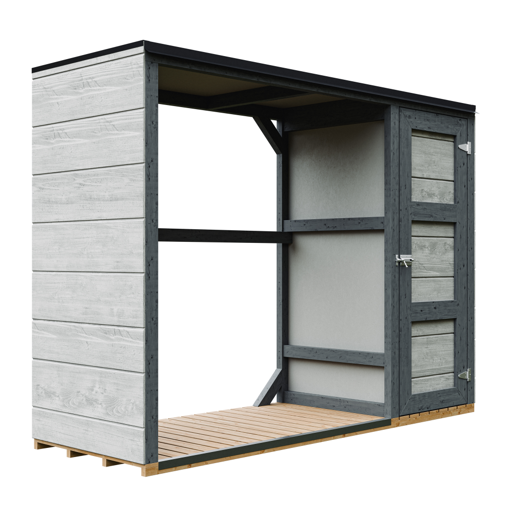 Zewnętrzny schowek na drewno opałowe – 75 x 217 x H159 cm – TIMBELA M981 - TUNDRA CAVERN