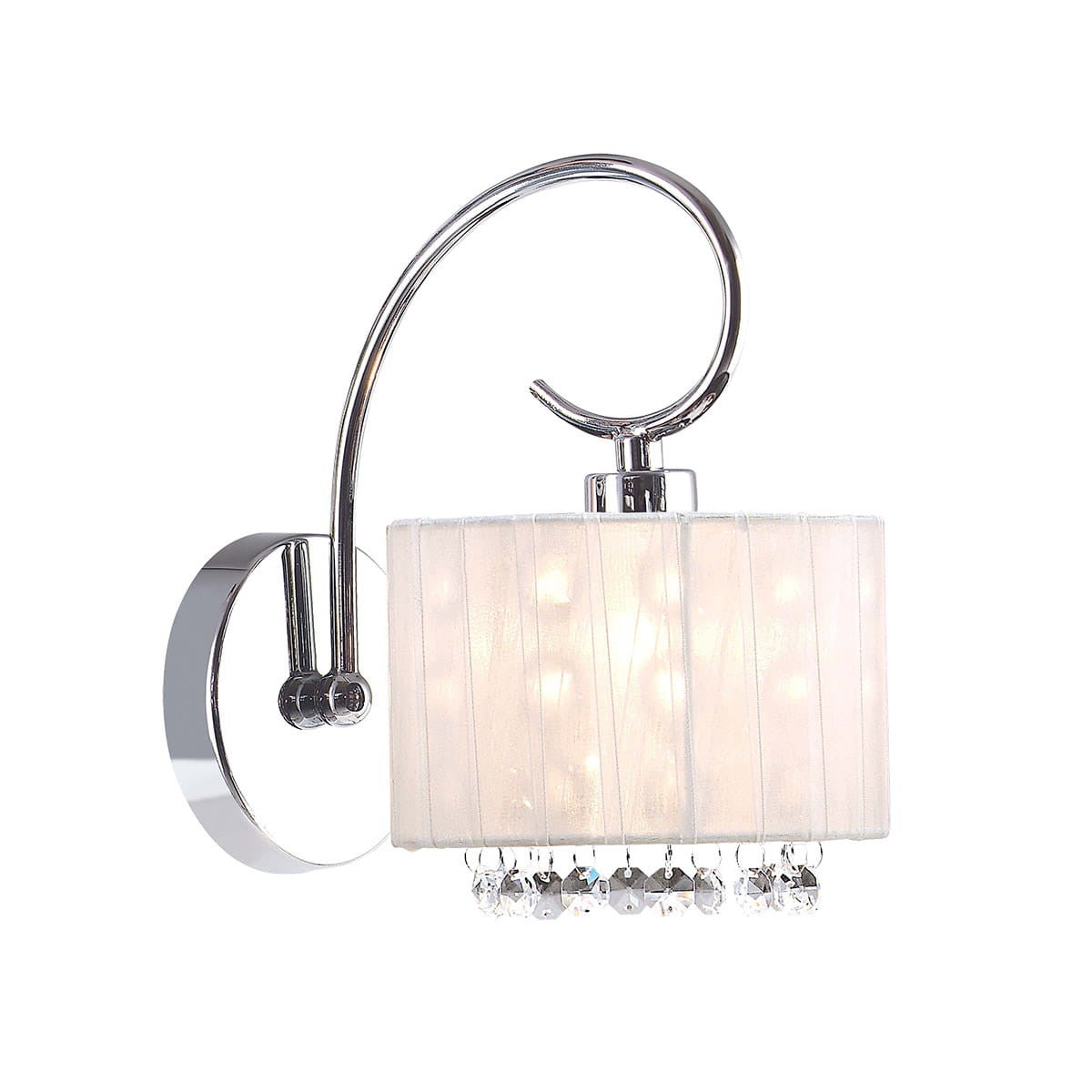 Kinkiet ścienny Span chromowany biały 1xE14x40W styl nowoczesny wym: 21 x 14 x 21 cm kryształ IP20 Italux