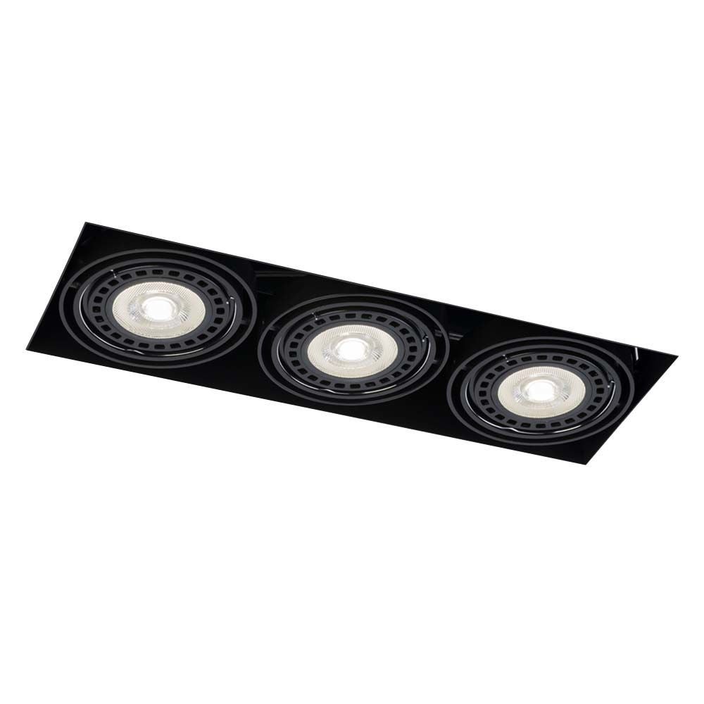Oprawa sufitowa wpuszczana Komoro czarna 3xGU10x18W prostokątna ruchoma IP20 wym: 10,2 x 45,2 x 15,7 cm metal Shilo