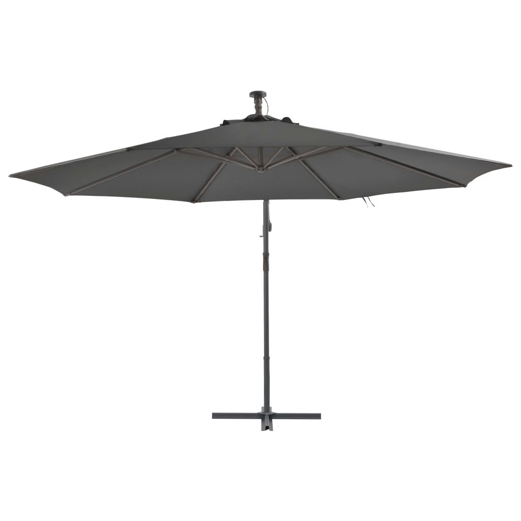 Parasol en porte-à-faux avec poteau Aluminium 350cm Anthracite - 3