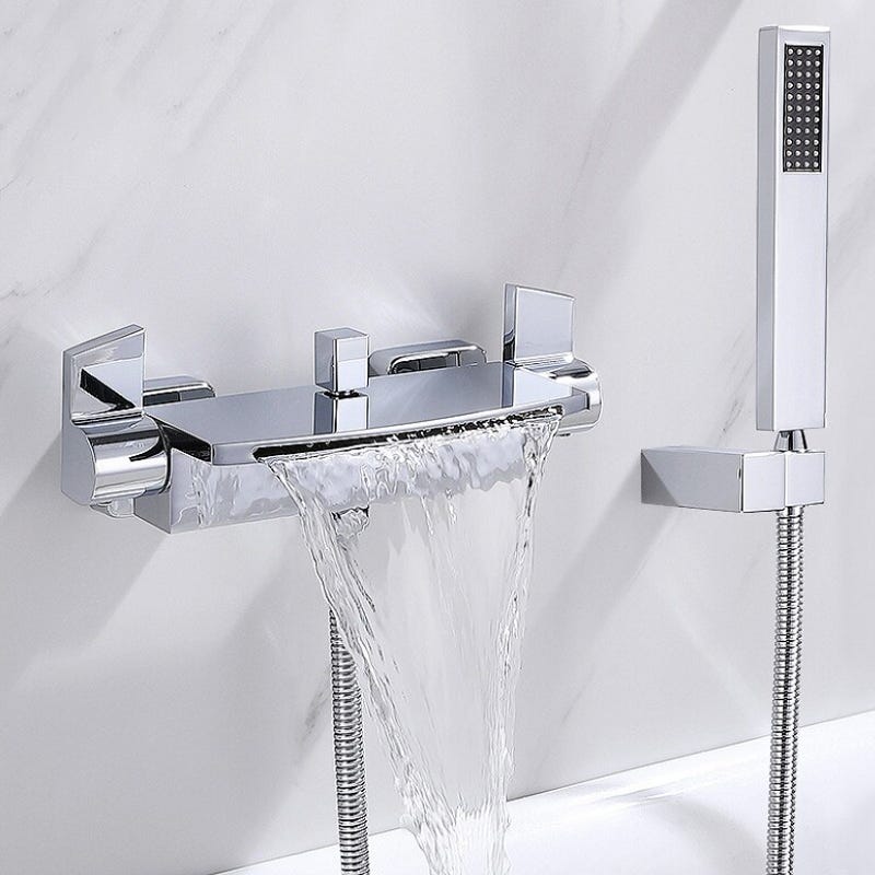 Lot Robinet Mitigeur cascade chrome 2 Lavabos et 1 Baignoire Salle de Lot Robinet Mitigeur cascade chrome 2 Lavabos et 1 Baignoire Salle de