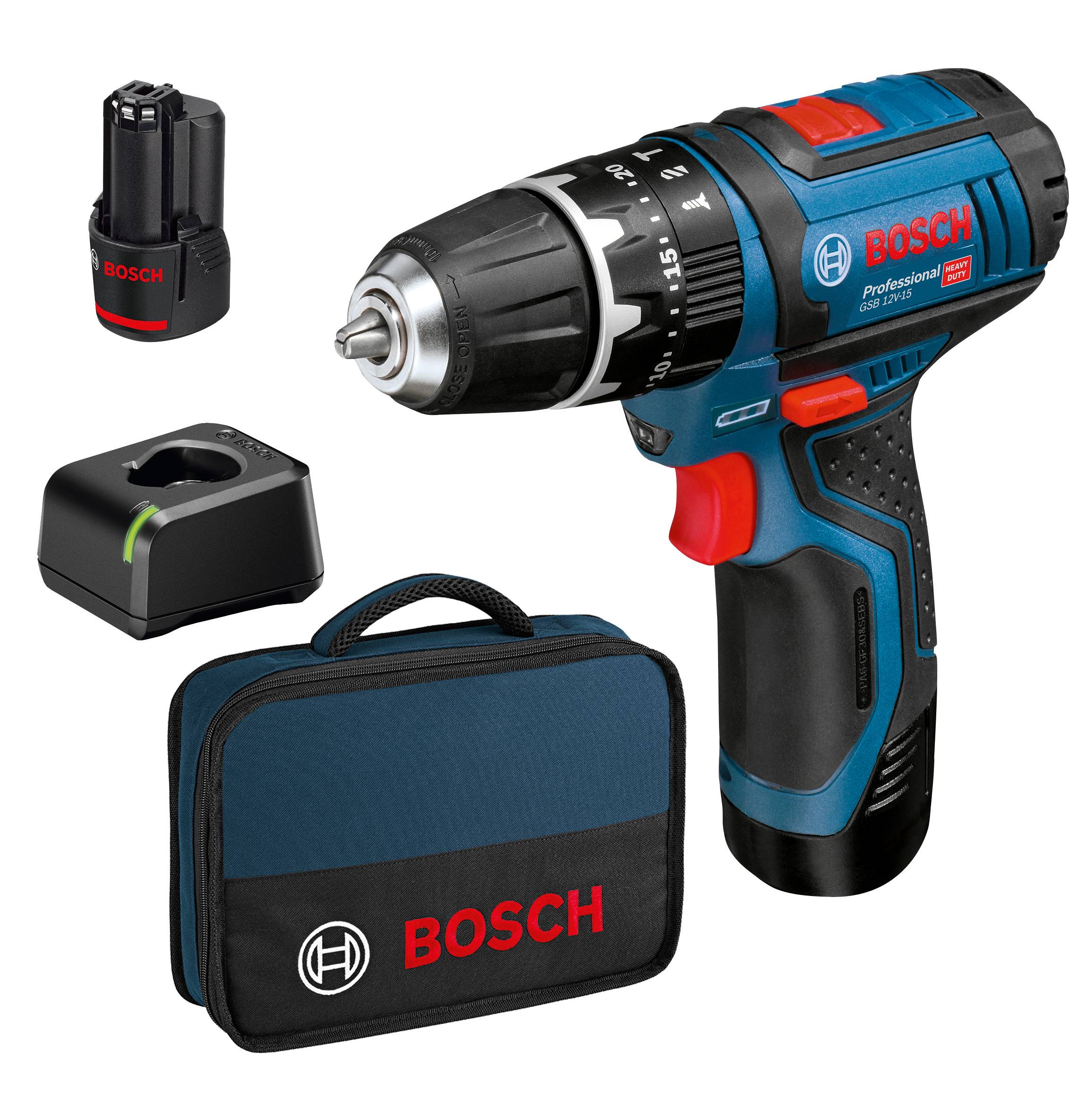 PERCEUSE BOSCH-B 12V GSB12 V-15 AVEC 2 BATT. 2.0 - 2