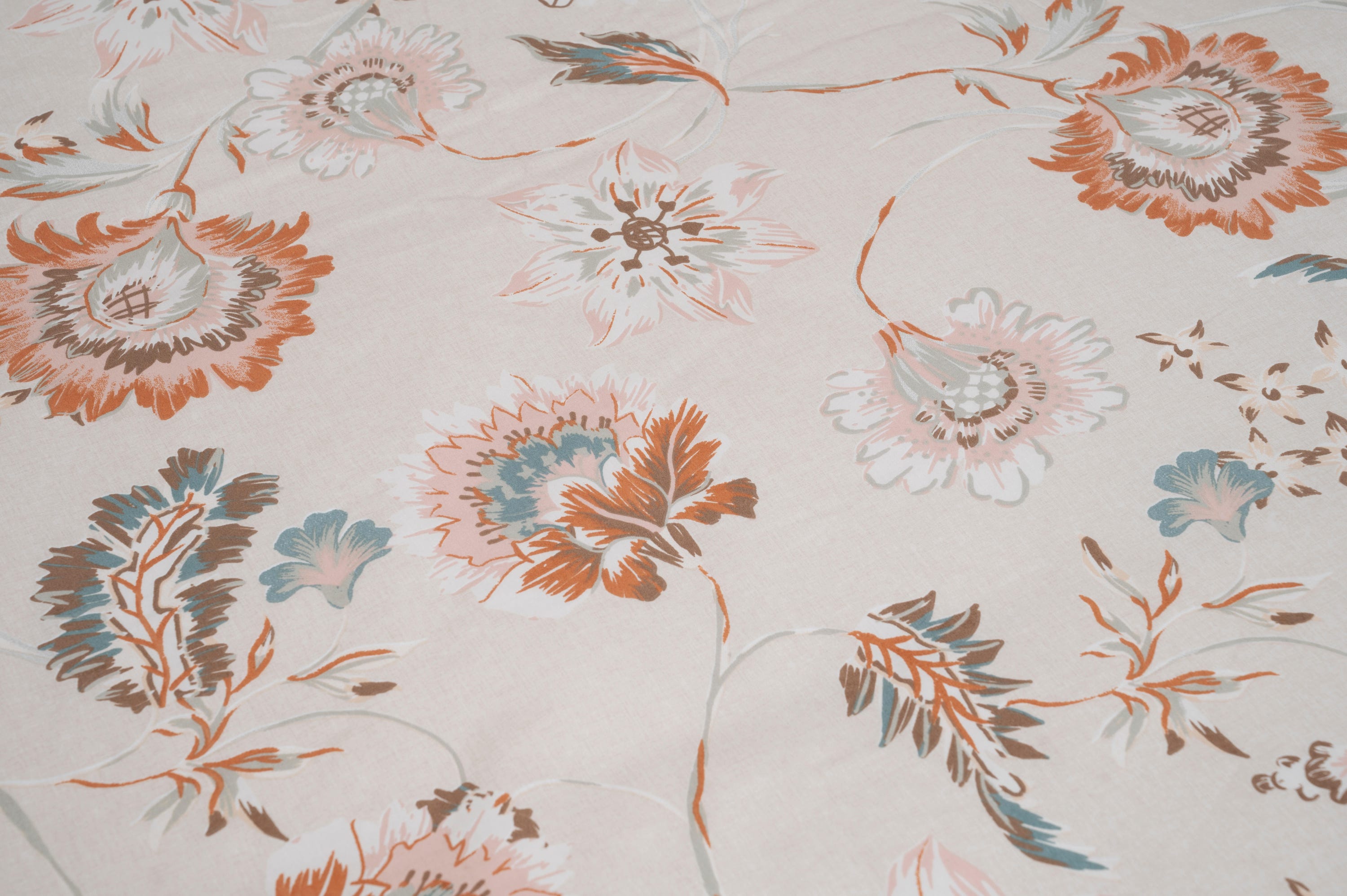 Housse de couette India en coton 180 fils beige, marron, gris, rose pour lit de 90 cm - 7