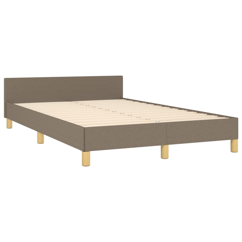 Cadre de lit sans matelas taupe 120 x 200 cm en tissu - 5