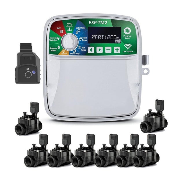 Programmatore di irrigazione Wi-Fi per interni Rain Bird ESP-TM2 a 8 zone | 8 Elettrovalvole 100HV 24V 1''
