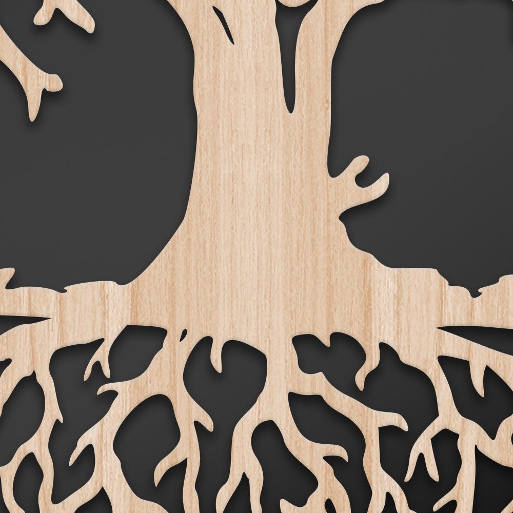 ARBRE DE VIE - Cadre Meuble Composite Bois Et PVC LASERCUT 60x60 cm - 2