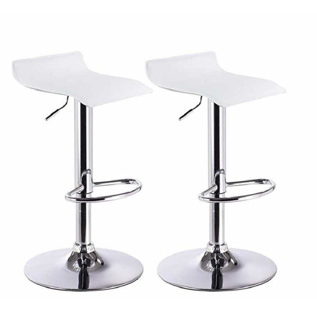 Conjunto 2 Taburetes Andes |Tipo Bar | Forma del Asiento Resulta Muy Cómoda | Es Fácil Regular la Altura (Blanco)