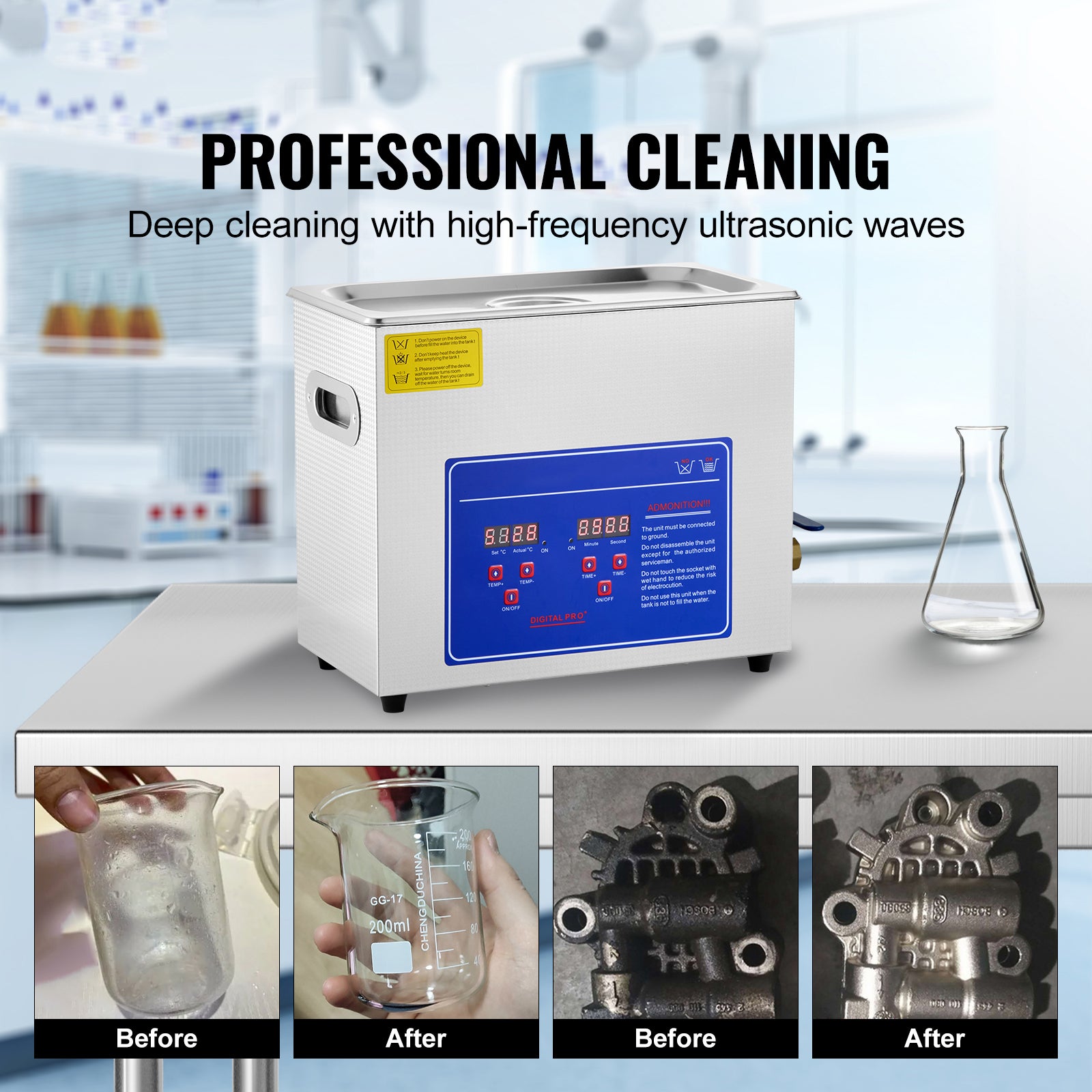 Nettoyeur a ultrasons SucceBuy 6 L avec affichage numerique, appareil professionnel pour nettoyage ultrasonique - 2