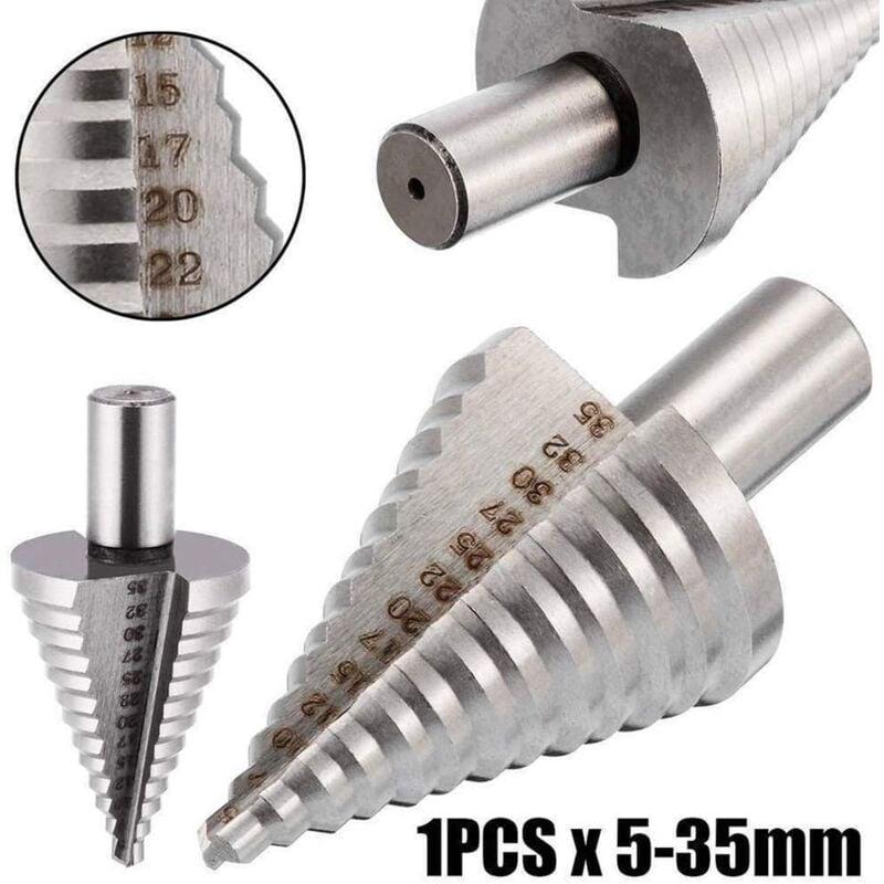 Metal Foret Conique Foret étagé 5mm-35mm,Triangle Conique Titane Avec Revêtement Titane,pour