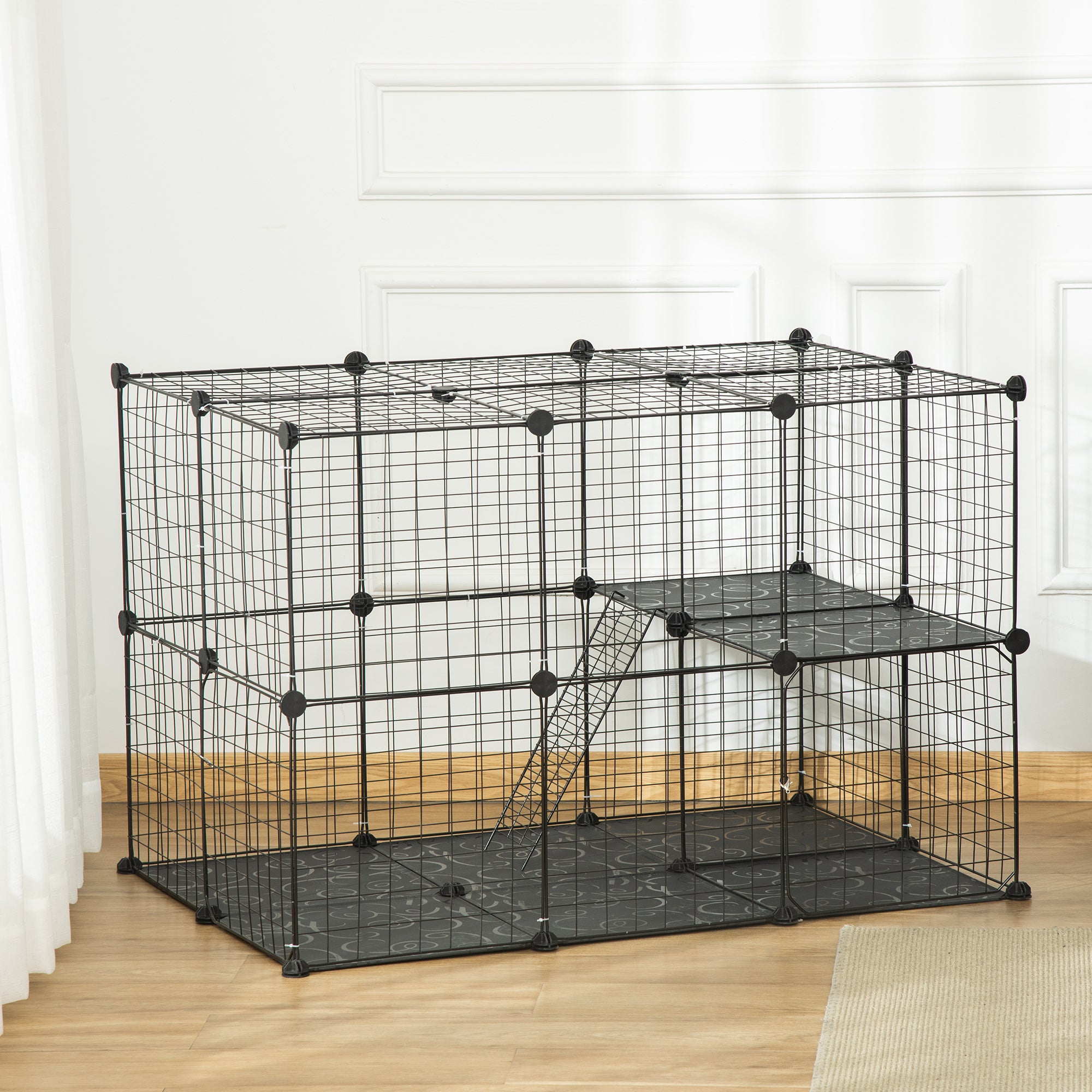 Recinto para Animais de Estimação PawHut Metal e PP 70x70x105 cm - 2