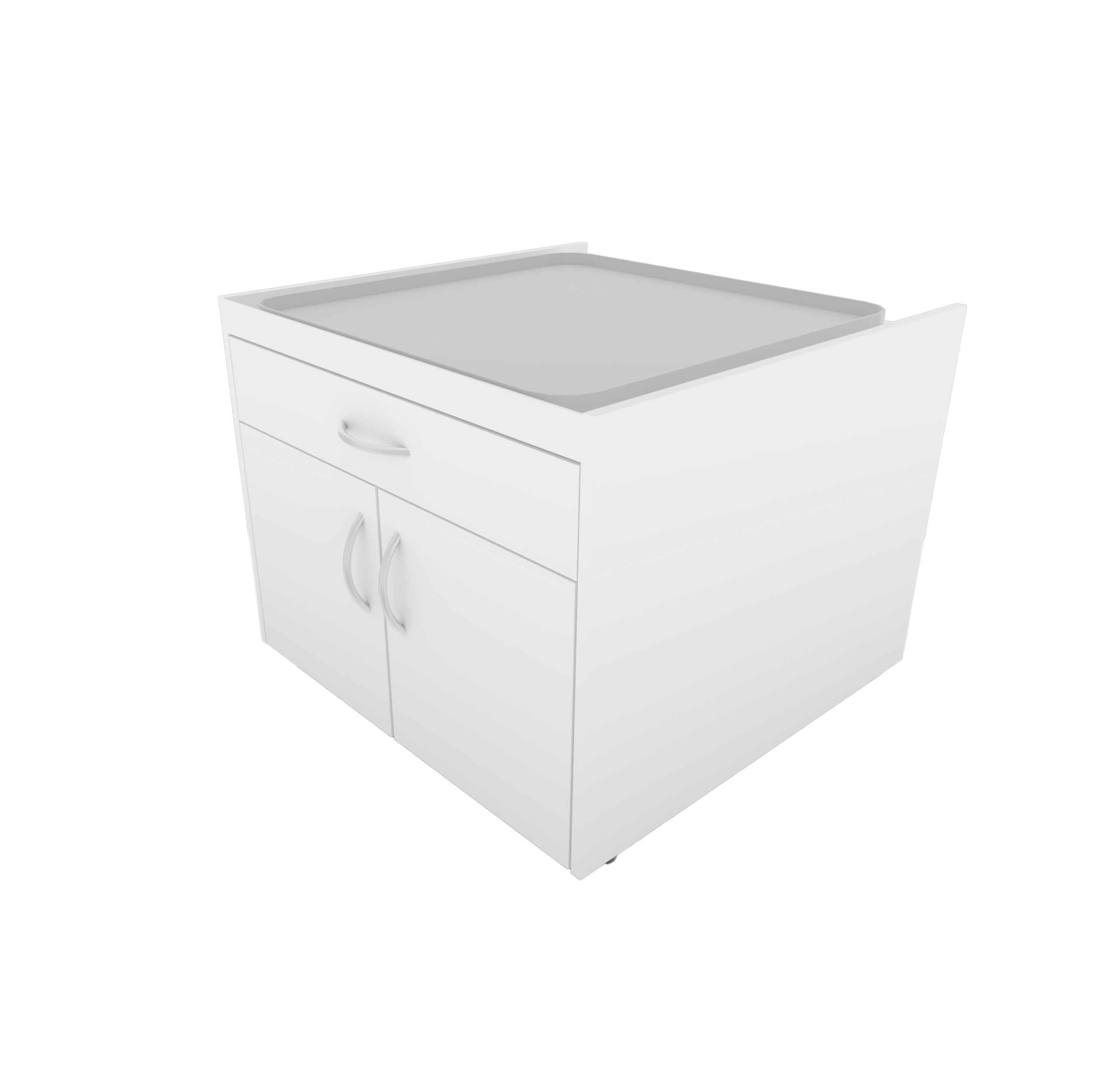 LANDAU Mueble bajo lavadora, 1 bandeja, 1 cajón extraíble y 2 puertas BLANCO - 5