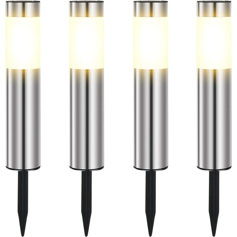 Lampă solară de grădină pentru exterior, lampă LED din oțel inoxidabil, impermeabilă IP65 pentru terasă, gazon