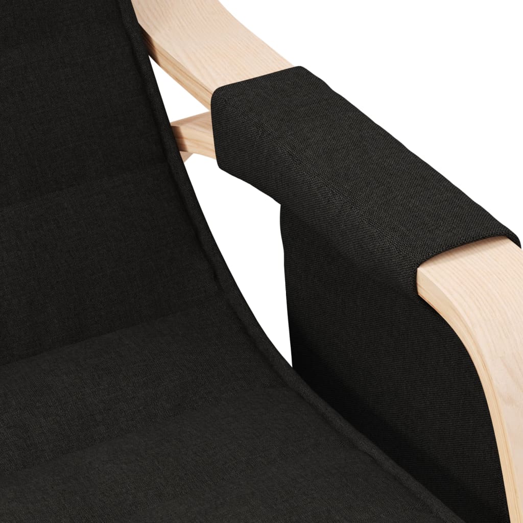 Chaise à bascule | Rocking chair | Fauteuil à bascule Noir Tissu275158 - 6