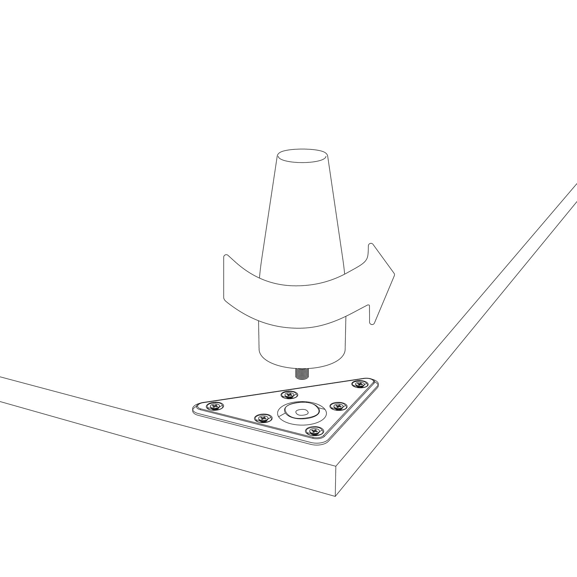 REI | Pé de madeira para móveis 938 | Altura 12 cm | 52x52x120 mm | Faia | Branco | Suporta 250 kg - 3