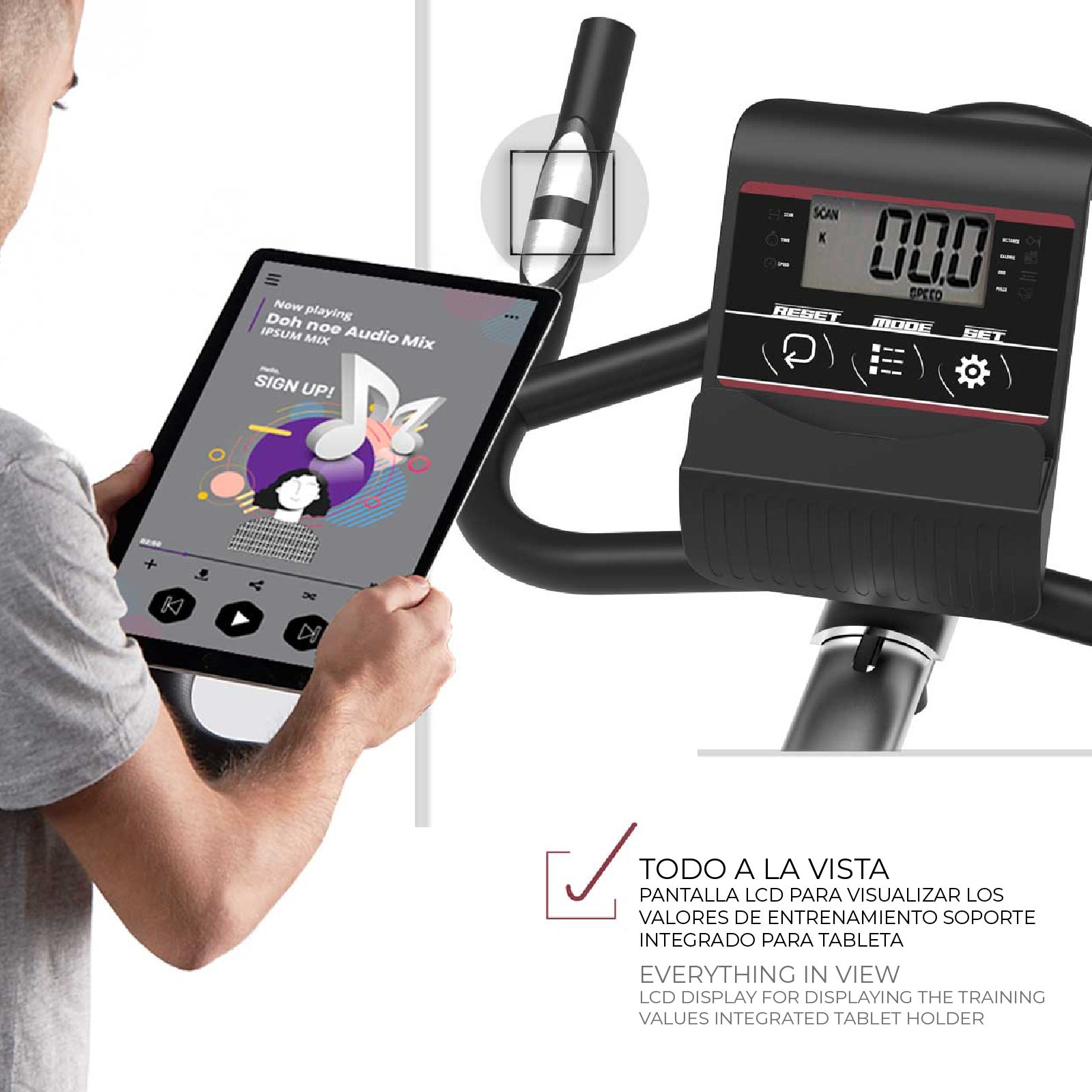 Bicicleta de Ciclo Indoor Siluet S-4S 115x51x119 cm 7 funções, pulsómetro, inércia de 18 kg e resistência regulável - 5
