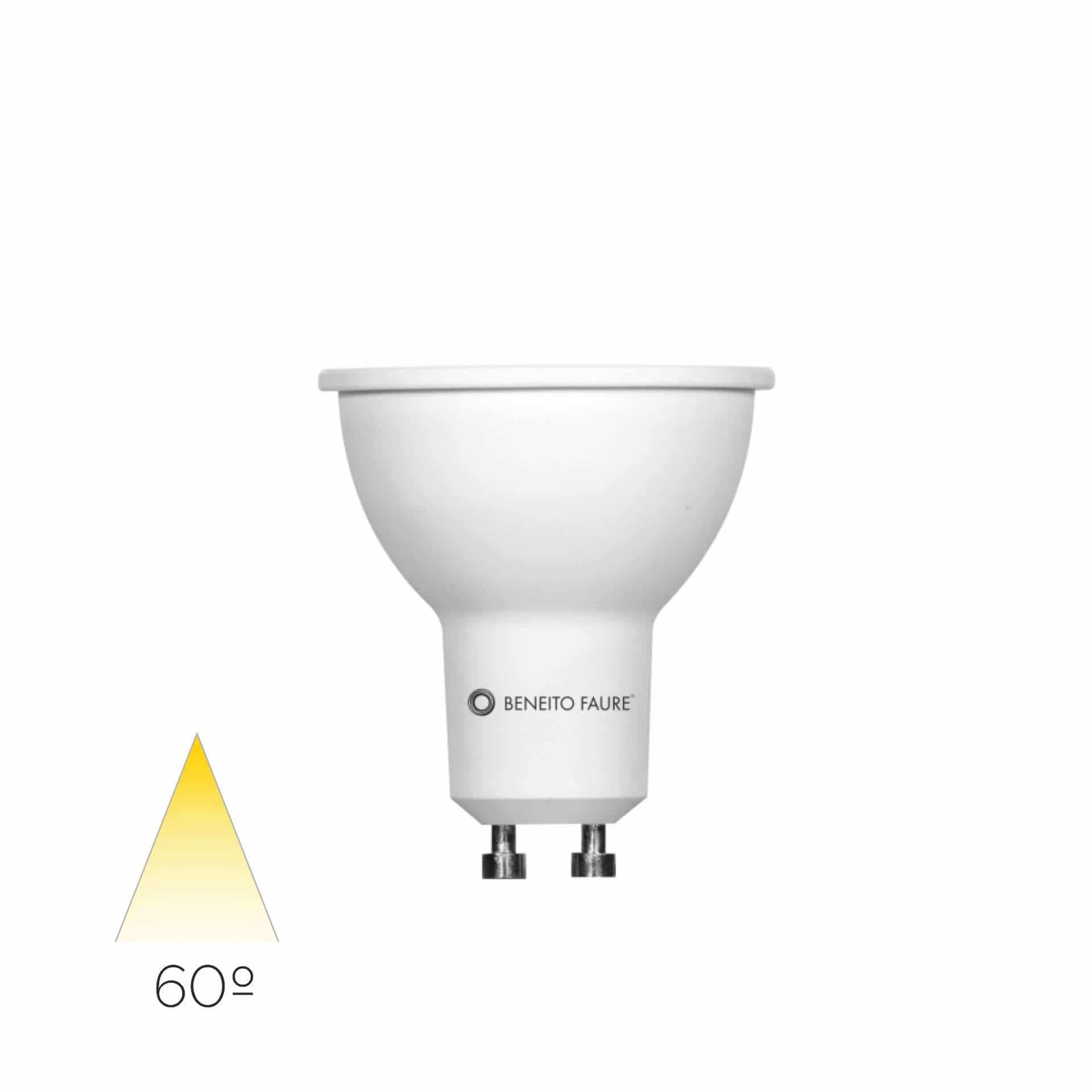 Beneito & Faure GU10 LED 6W 2700K 570lm unghi de fascicul 60° IP40 lampă dicroică alb cald alb pentru uz interior Bec reflector cu soclu GU10