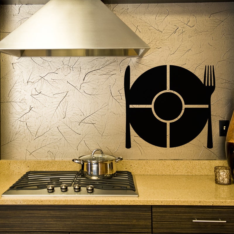 Adesivo ardesia Piatto, coltello e forchetta - Sticker adesivo - adesivi murali - 50x55cm - 3