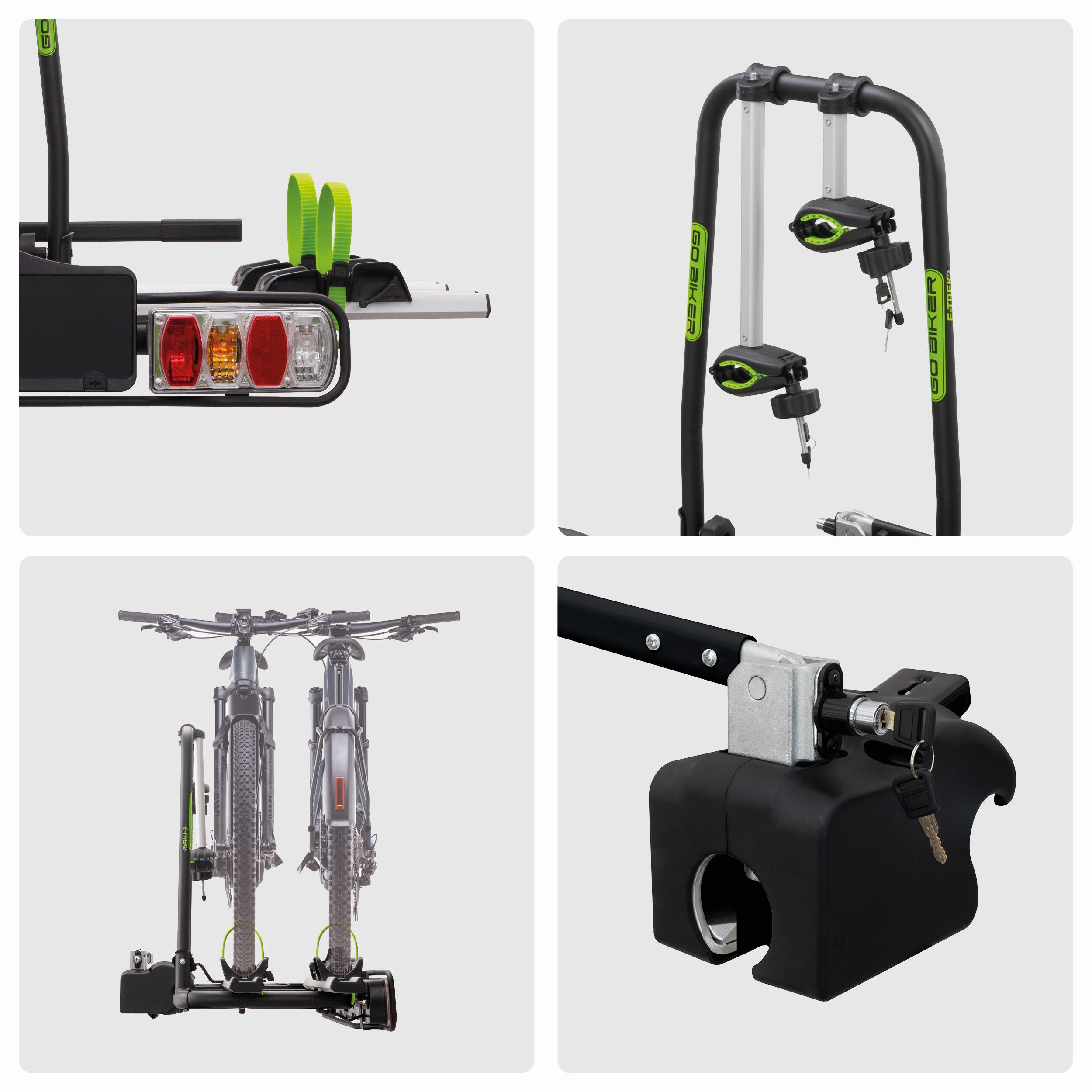 Portabici Da Gancio Traino ALPEN Per 2 Bici - Incl. E-bike, Antifurto, Inclinazione, Ruote 29", 60kg