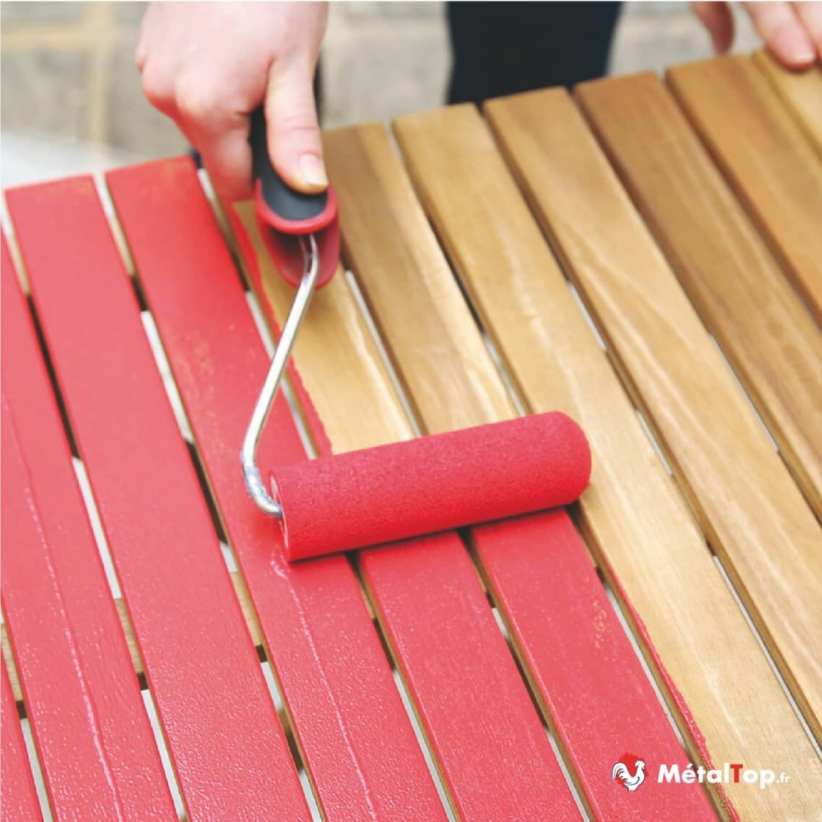 Peinture Bois Exterieur - Gris anthracite - RAL 7016 - 5 L - Métaltop - 7