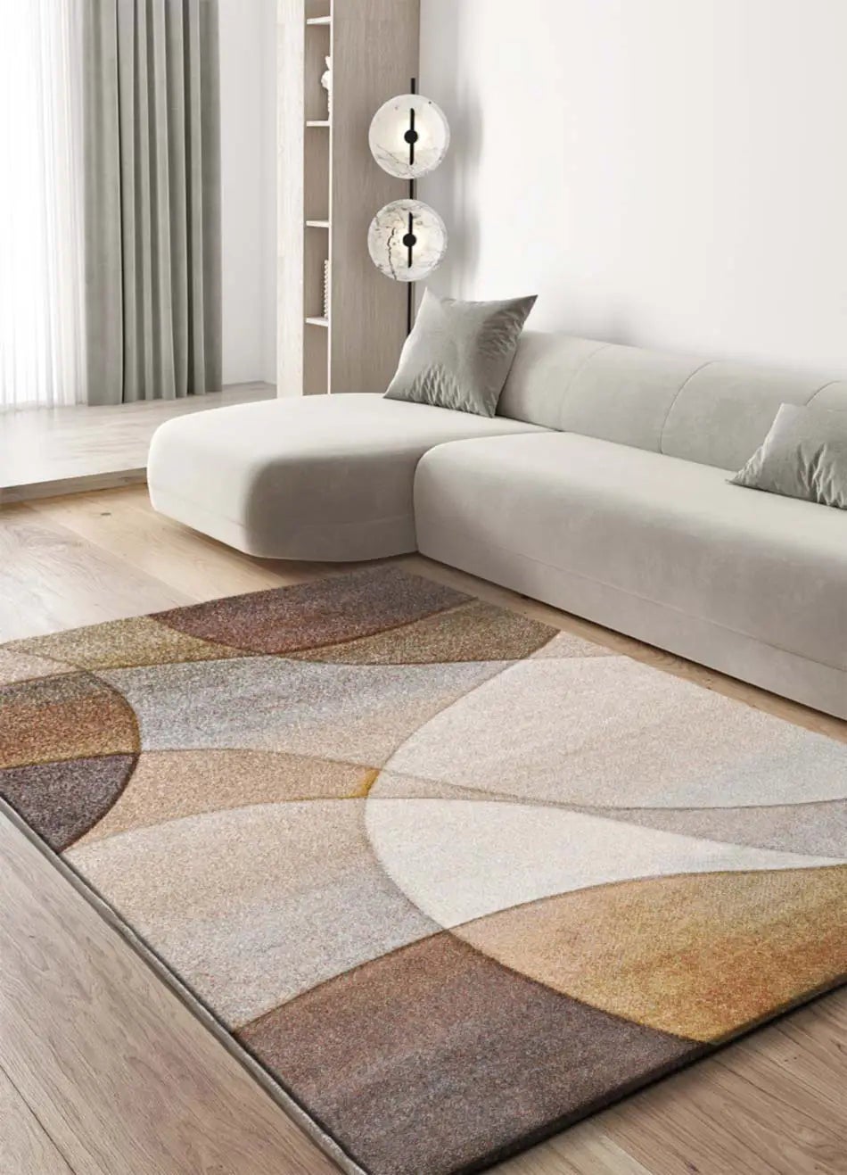 Dywan wewnętrzny prostokątny, brązowy / beżowy, 160 x 230 cm, BADET abstrakcyjny - ATTICGO