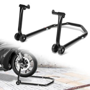 Supporto Ruota Anteriore Per Moto Relaxdays – 15-21 Pollici, 450 Kg Di Capacità, In Acciaio Nero Per Garage E Rimorchio!