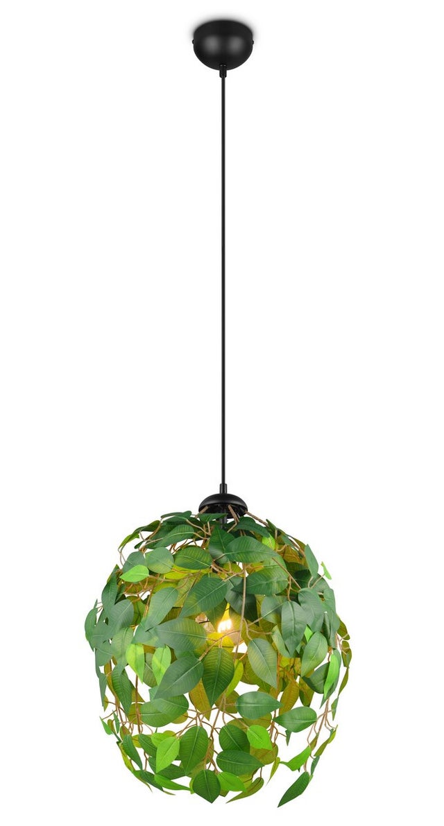 Lampa wisząca Leavy zielono-czarna 1xE27x28W wym: 150 x 38 x 38 cm tworzywo sztuczne RL