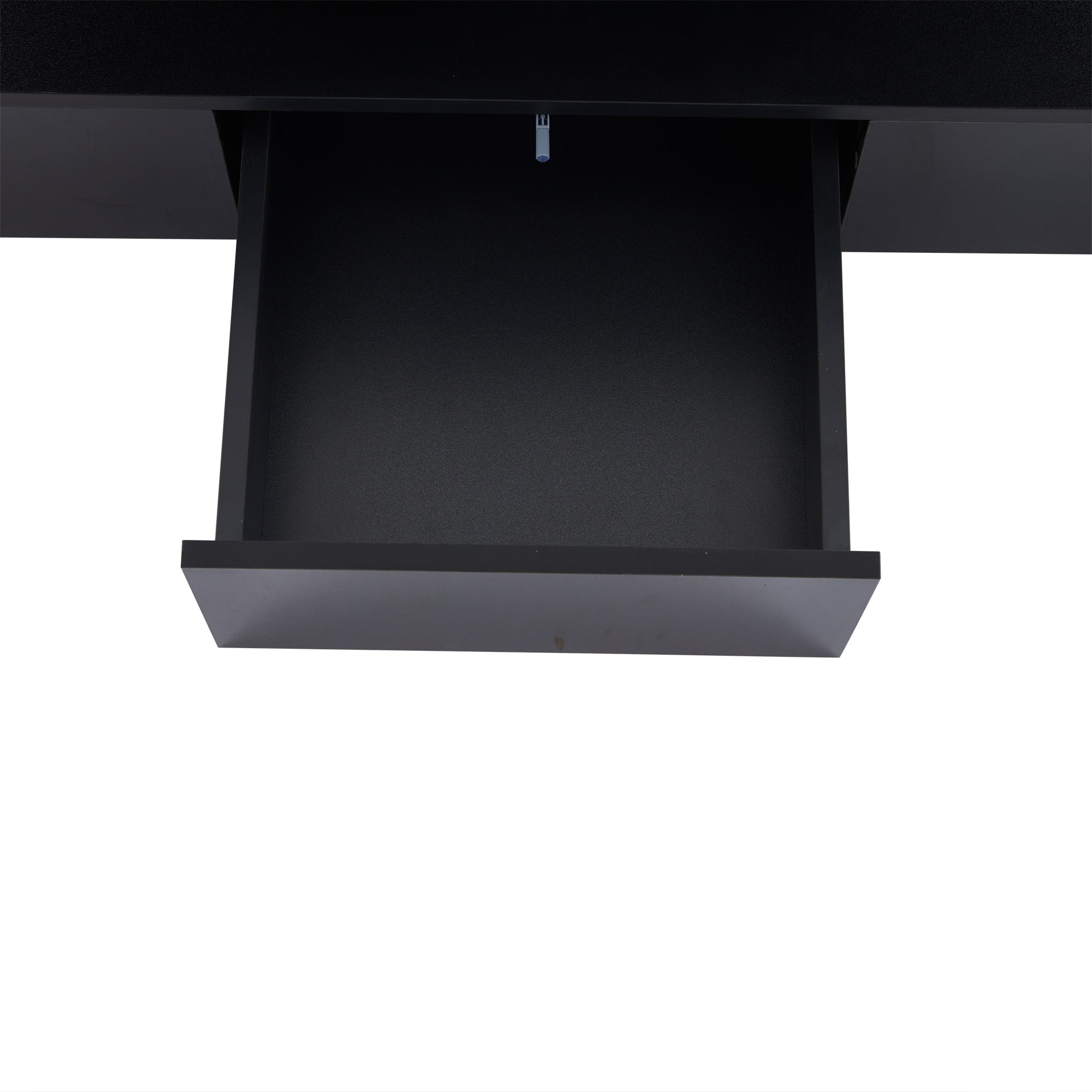 Tavolino a 2 livelli – LED multicolore, design moderno con cassetto contenitore e ripiano aperto – Nero - 9