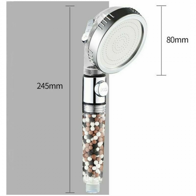 Cabezal de ducha con filtración, ducha de mano con ahorro de agua de alta presión, 3 modos, filtro de ducha de mano con ahorro de agua de alta presión - 4