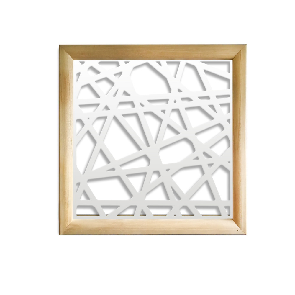 Diagonal small - módulos decorativos cuadrados de madera y pvc - medida 48x48 cm - espesor 47 mm - color interior blanco