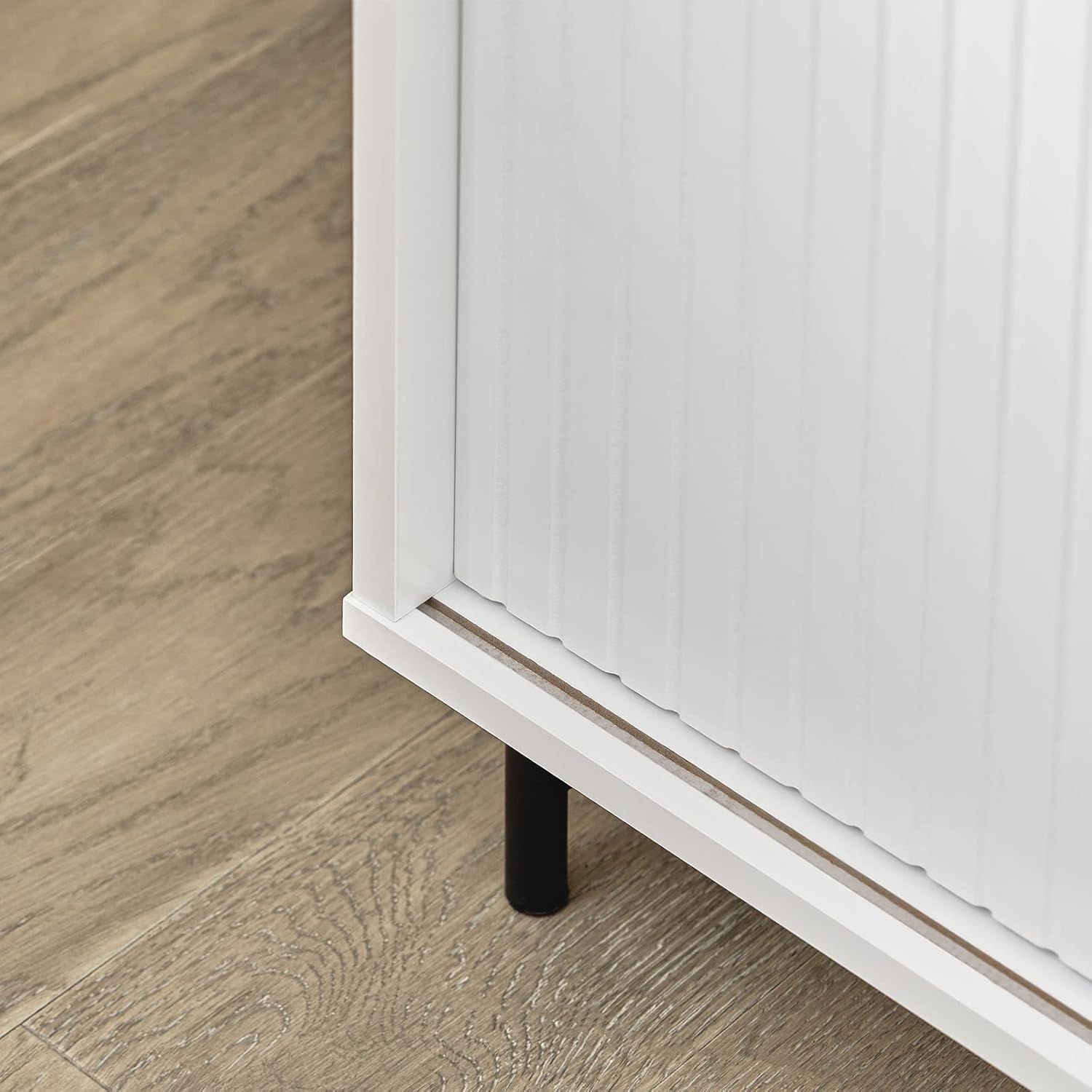 SoBuy FSB62-W Meuble de Rangement, Armoire à Chaussures, Meuble d'Entrée, 2 Porte Coulissante, Blanc - 5