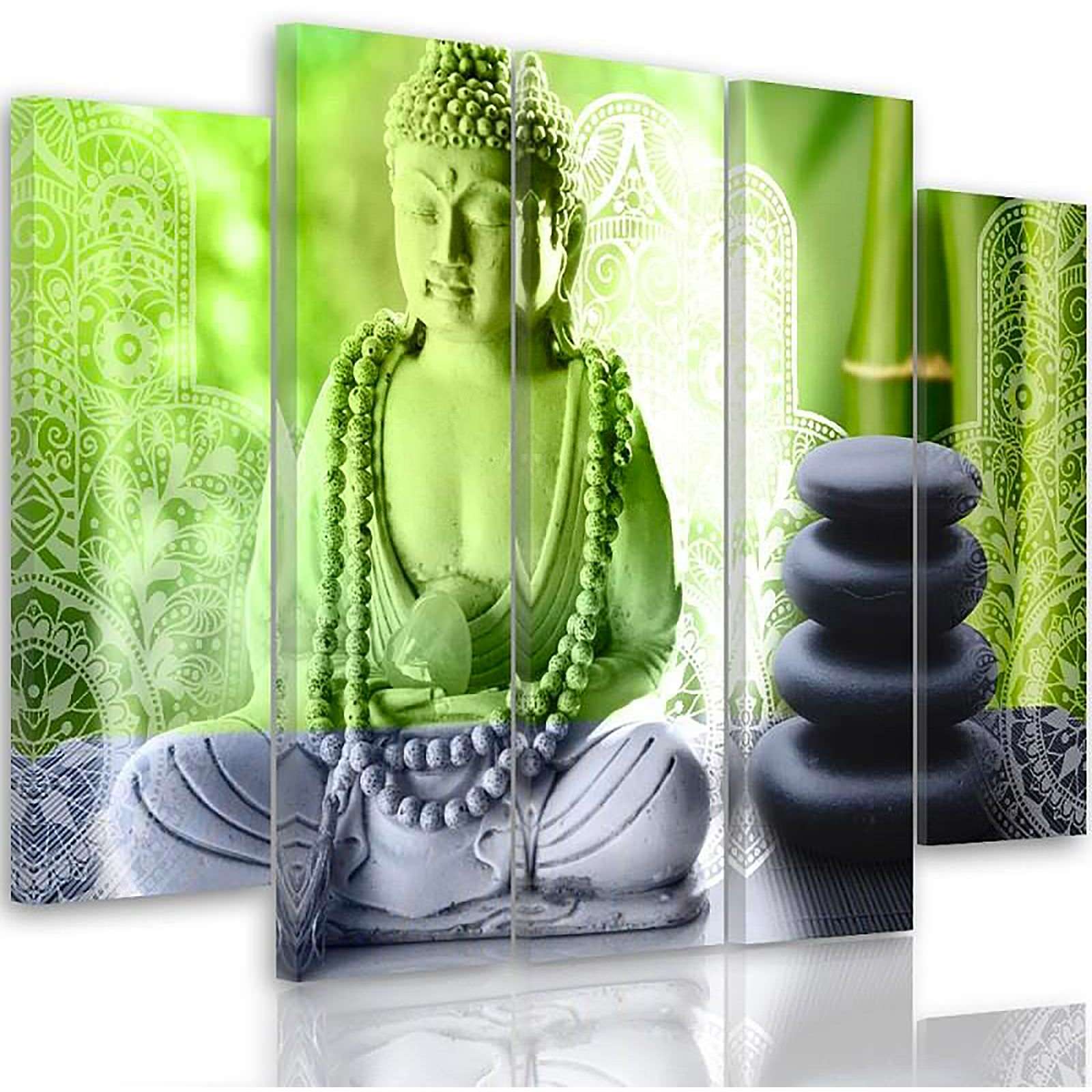 Tableau bouddha et pierres - 150 x 100 cm - 2