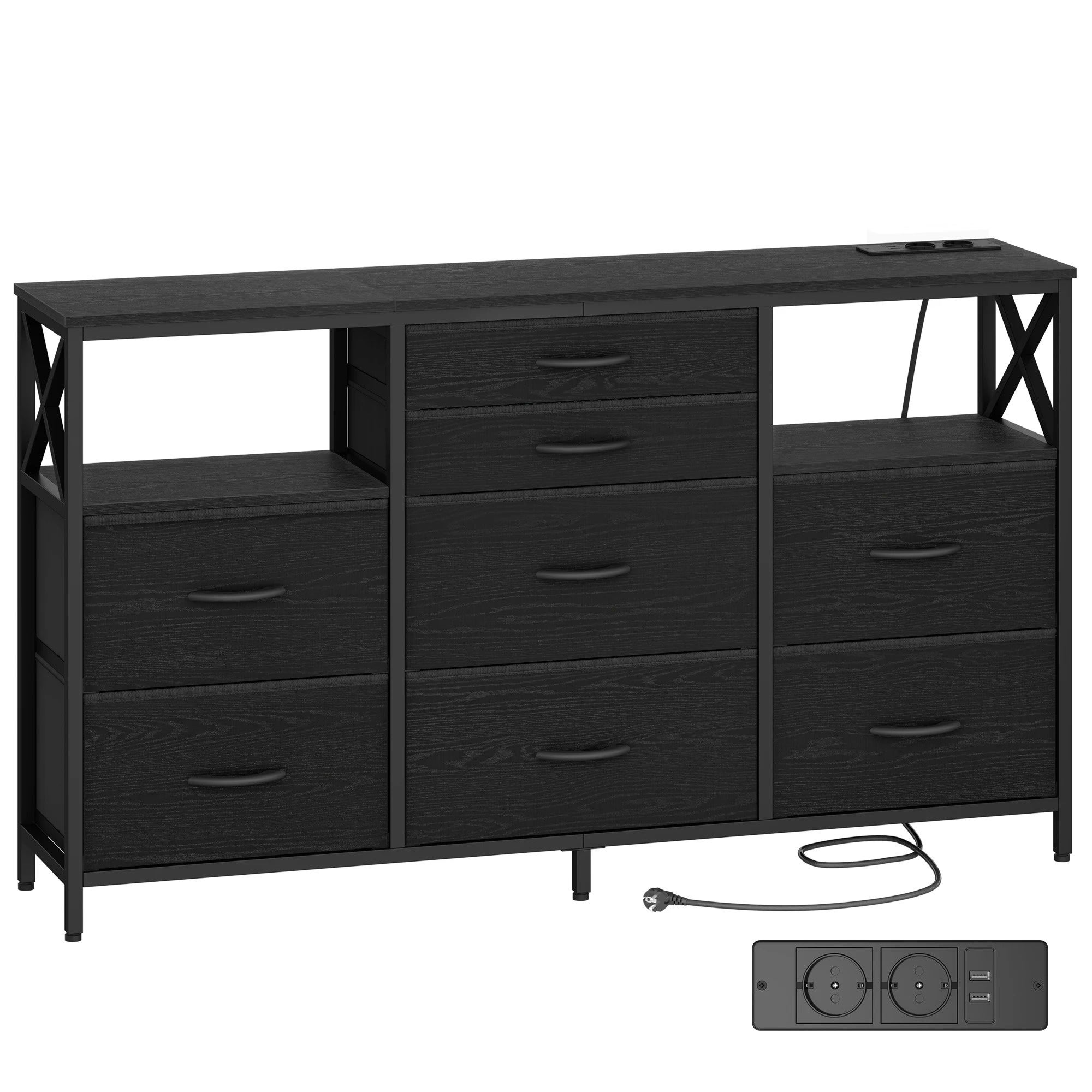 Bomclap — mueble cajonero para sala de estar, armario de almacenamiento y exhibición multifuncional, mueble organizador con cajones de tela reforzada