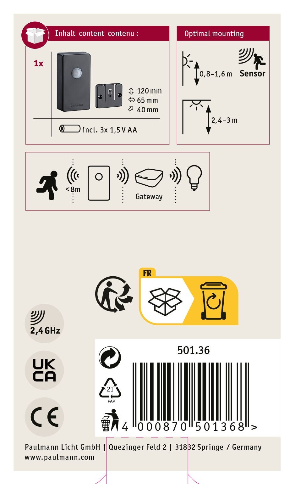 Capteur Smart Home Zigbee 3.0 Outdoor IP44 Noir - 10