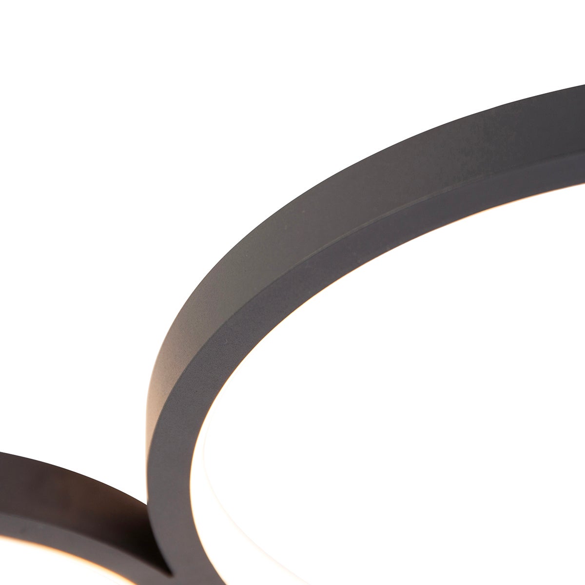 Qazqa moderne plafonnier - Lupolo - noir, led intégrée 40w incluse, Integrated led, 2700k, blanc chaud, dimmable, à 4 lumières, - 5