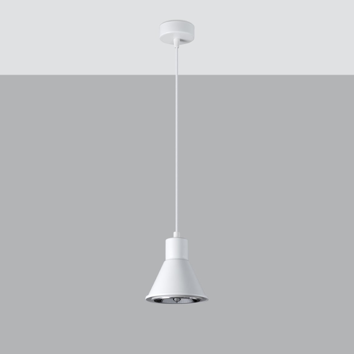 Lampa wisząca ZYLATA 1 biała [ES111] LED 4000K - 14x14x120cm Sollux