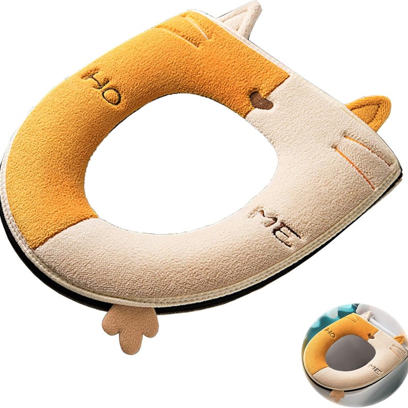 Poduszki na deskę sedesową z zamkiem błyskawicznym, zmywalne, z uchwytem (37 x 43 cm)