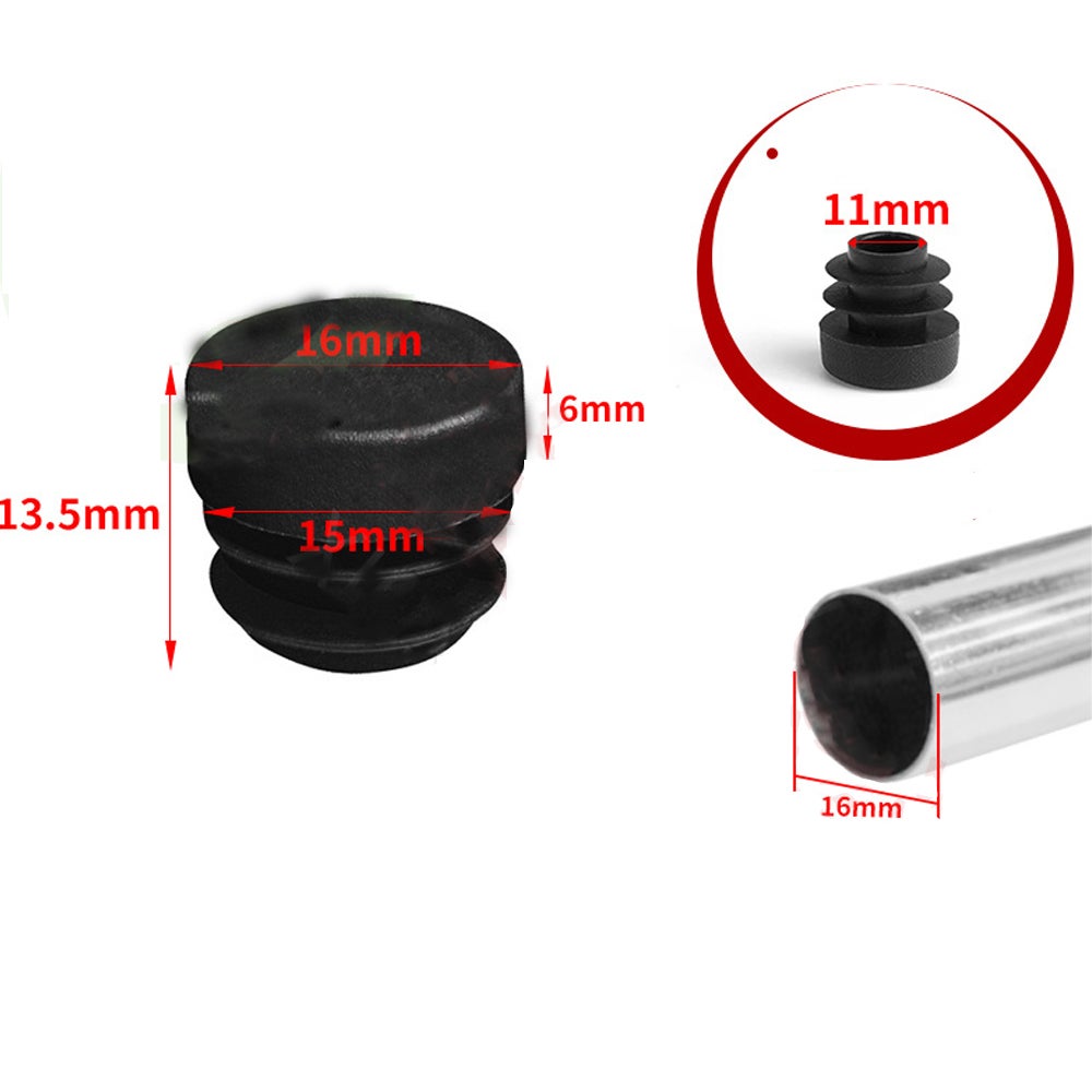Zaślepki na nogi krzeseł 16 mm, opakowanie 32 szt., okrągłe plastikowe zaślepki na nogi krzeseł, zaślepki do rur krzeseł, zaślepki na nogi krzeseł - 4