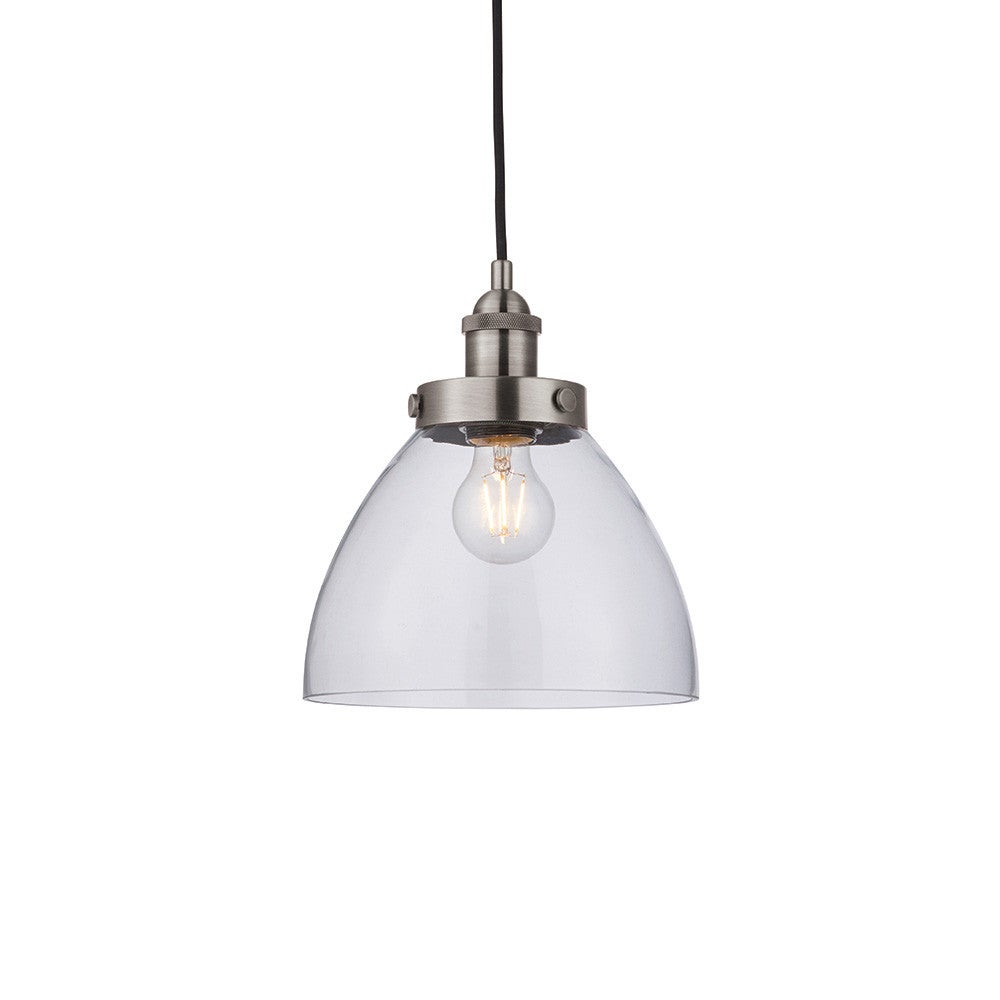 Lampa wisząca HANSEN srebrna szczotkowana 1xE27x20W metal wym:127x22,5x22,5cm IP20 Endon