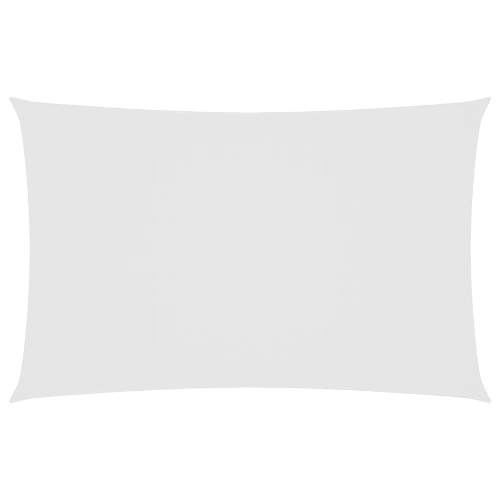 Prostokątny żagiel przeciwsłoneczny z białej tkaniny Oxford, 6 x 8 m