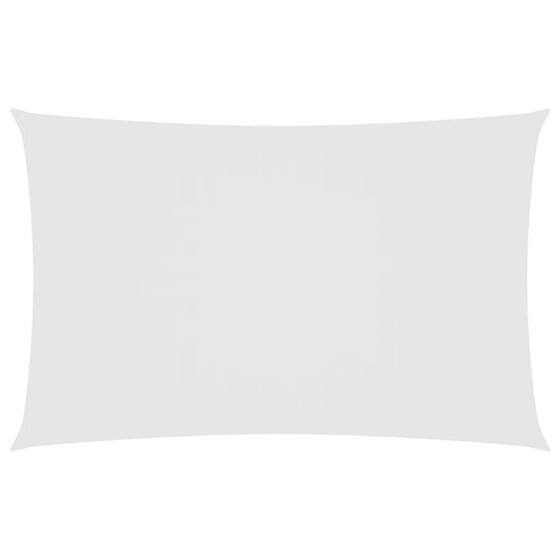 Prostokątny żagiel przeciwsłoneczny z białej tkaniny Oxford, 6 x 8 m