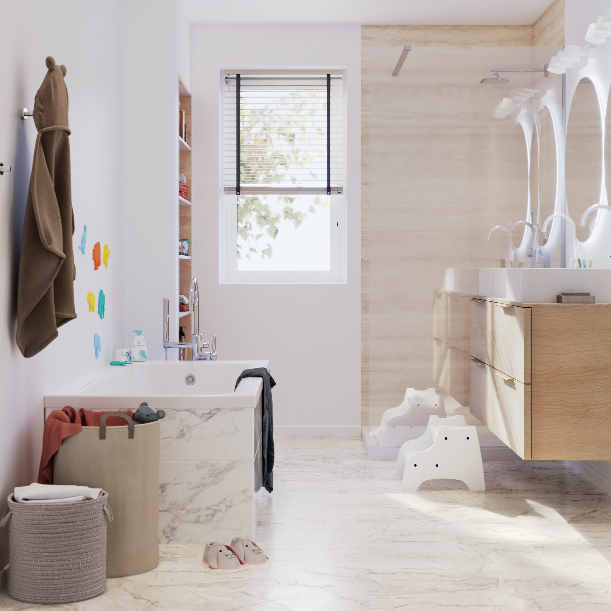 Dalle PVC clipsable forte ARTENS - BLUSH Effet marbre blanc - 1,67 m²/ 9 Dalles - 3