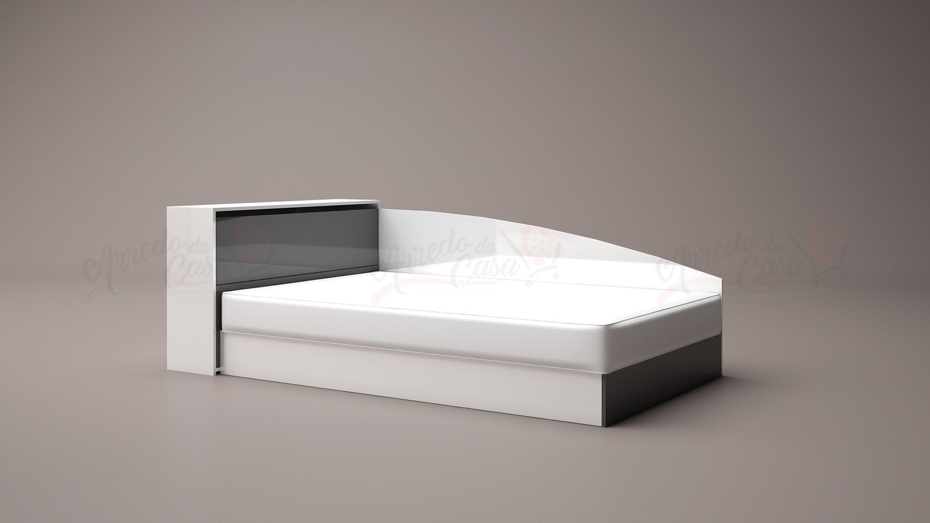 Letto angolare a una piazza e mezza con vano contenitore LG9