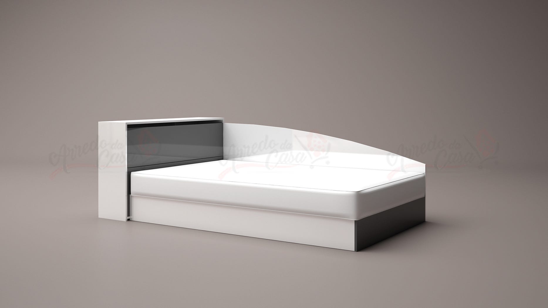 Letto angolare a una piazza e mezza con vano contenitore LG9