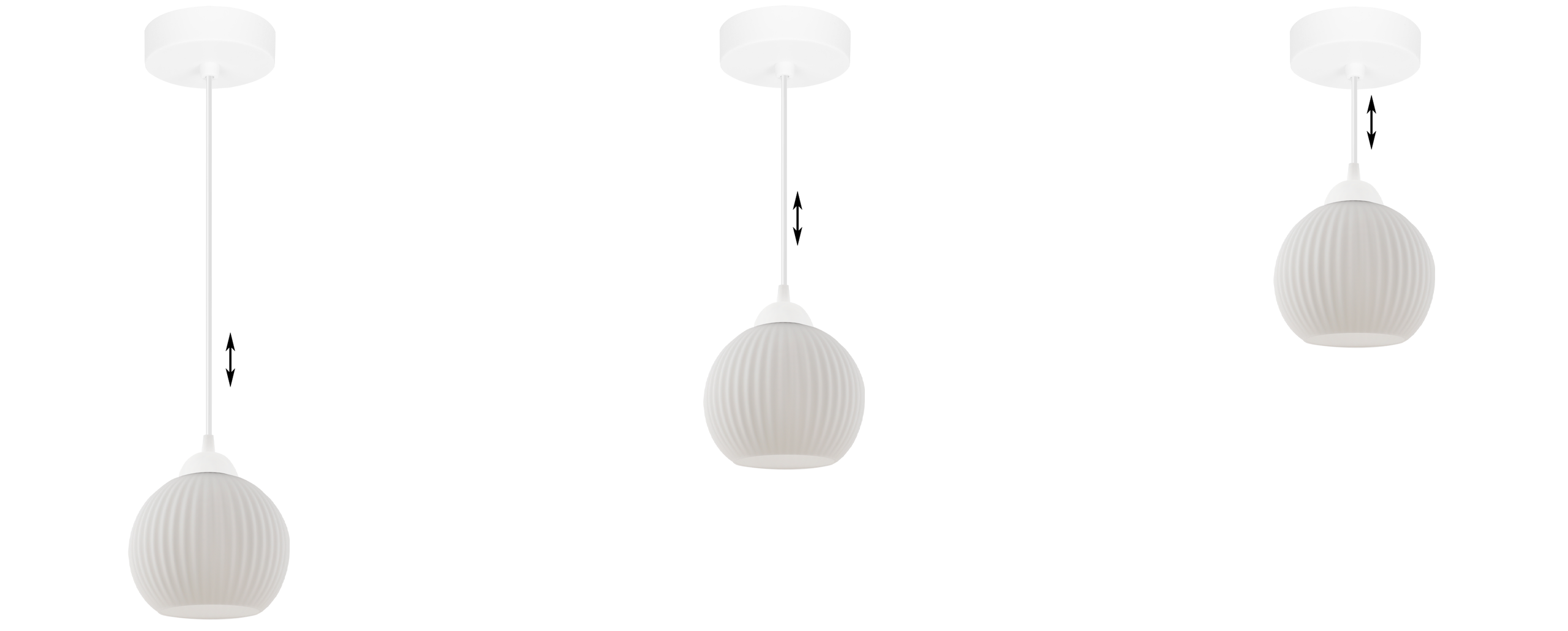 Lampa sufitowa wisząca Riffle loft 1xE27 klosz kula biała Light Home LH - 5