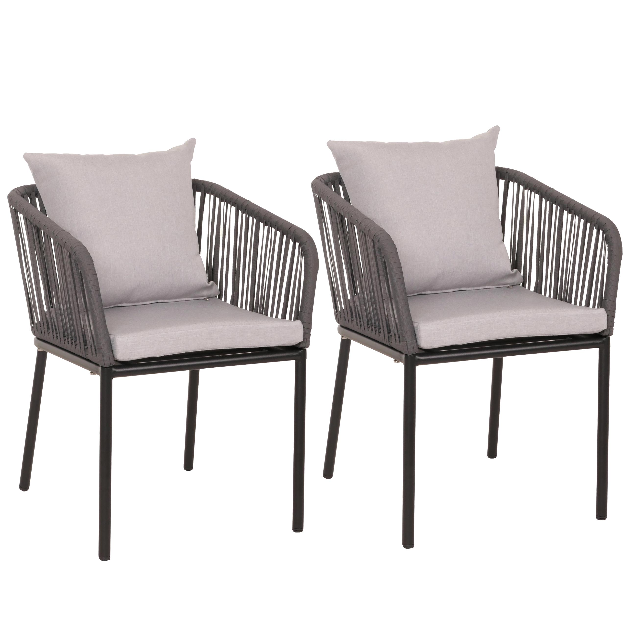 Set di sedie da giardino HWC-N41, poltrona da esterno, in