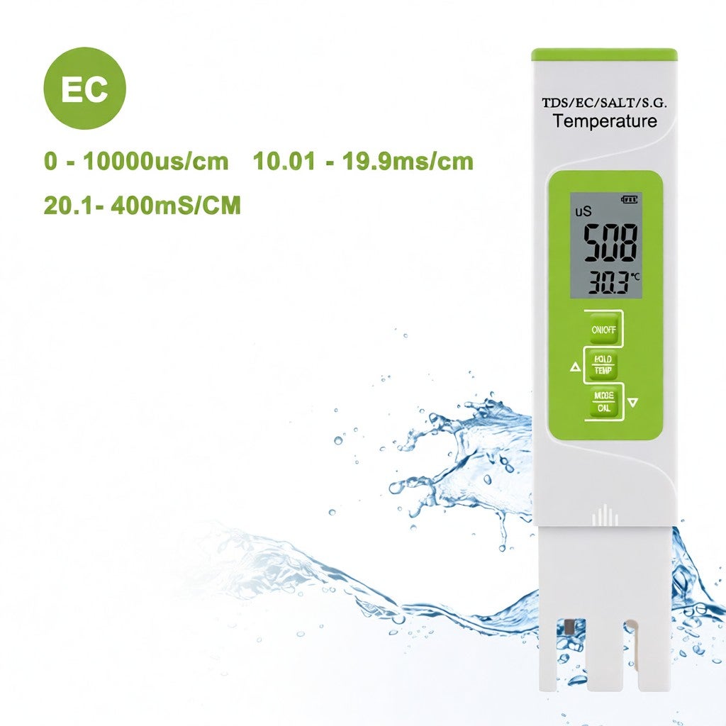 5 in 1 TDS/EC/SALT/S.G./température appareil de mesure numérique eau Quality moniteur testeur pour Pools Drinking eau Aquariums (battery not included) - 6