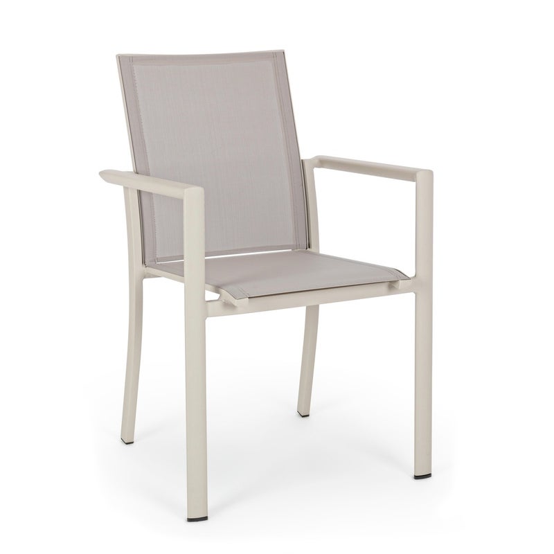 Krzesło rastin "KONNOR" z podłokietnikami z aluminium i tkaniny, do ogrodu i na werandę.