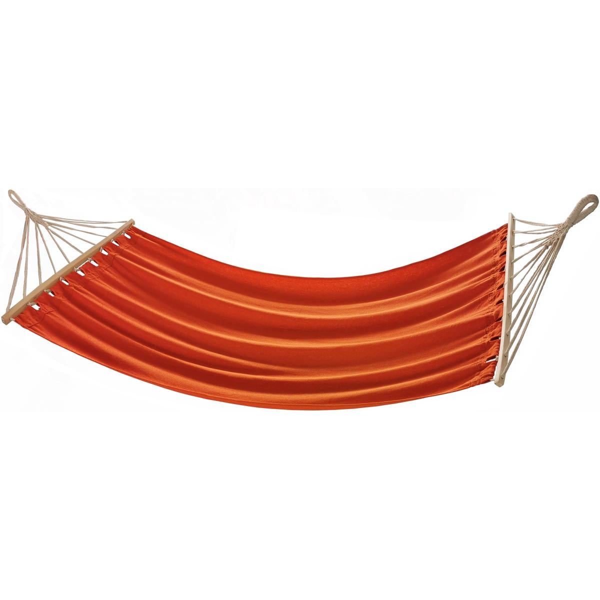 Hamak ogrodowy 1 osobowy 200x100 cm z drążkiem pomarańczowy