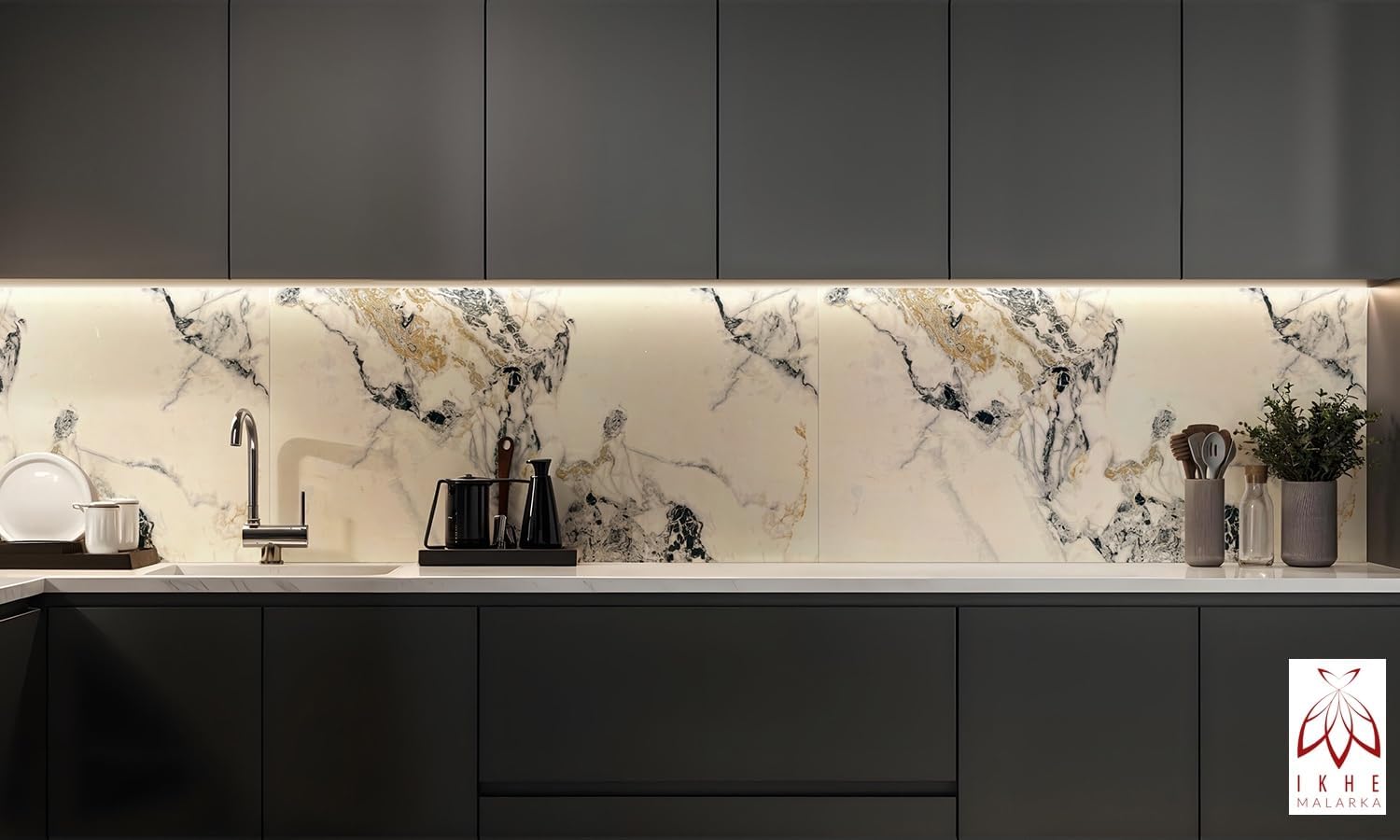 Panneau mural effet marbre – Revêtement PVC 120x60 cm | 2,5 mm | Résistant à l'eau, aux UV et à l'humidité | Alternative aux carreaux Cremig01 - 3
