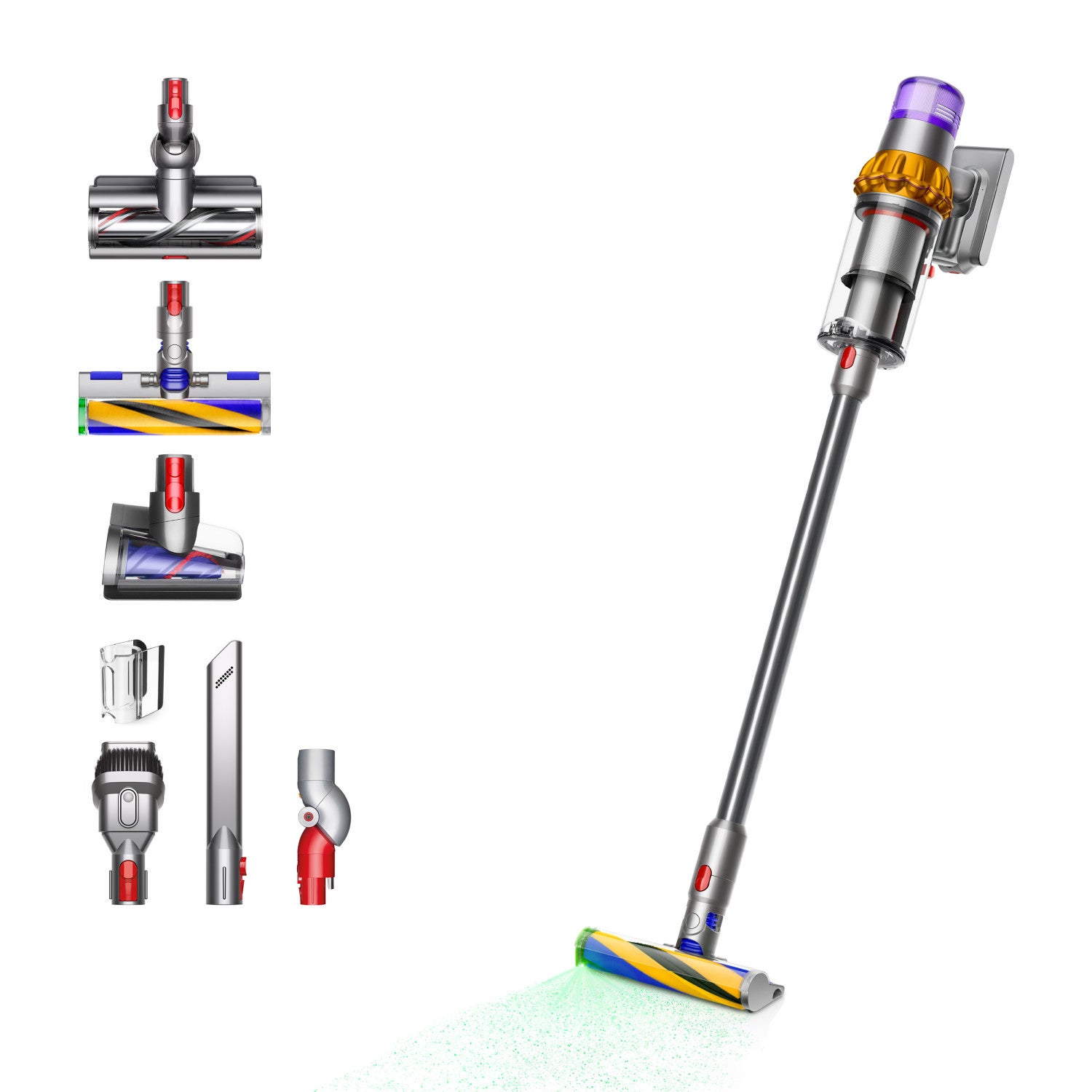 Dyson V15 Detect Absolute Níquel, Acero Inoxidable, Sin Bolsa Amarillo Acero Inoxidable, Leroy Merlin